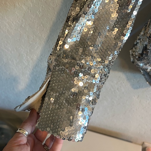 NWT Good American Sequin Button Down Shirt - Picture 9 of 10